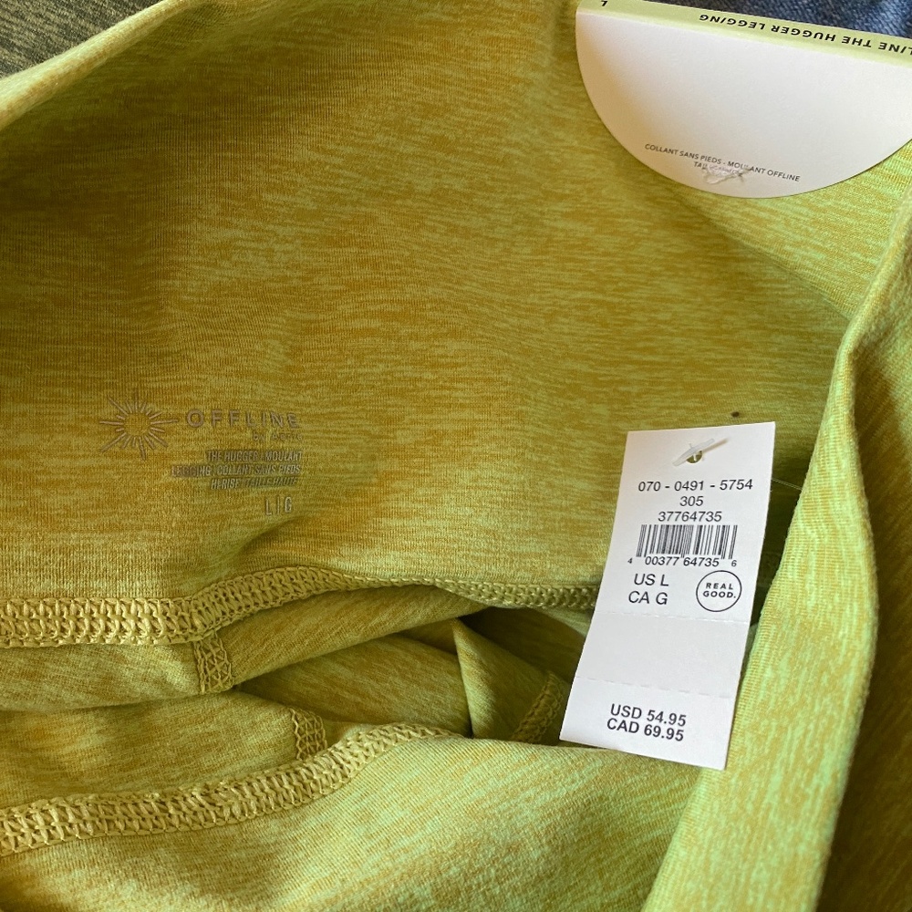 OFFLINE BY AERIE The Hugger Legging in Light Green Yellow- Large L -  NWT - Picture 6 of 9